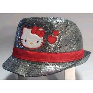 HELLO KITTY Cute Bucket Hat Vacation sun block fedora. Child Size Official 2012